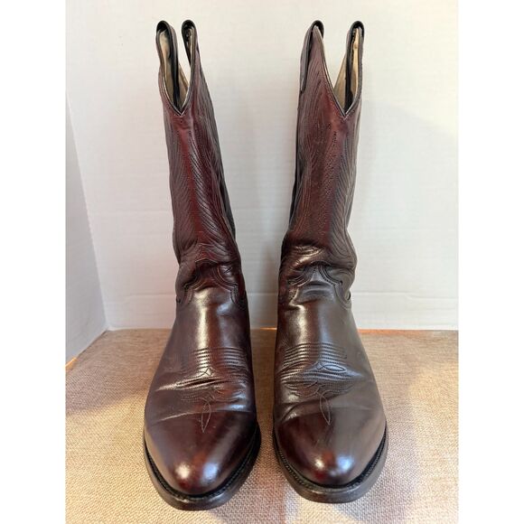 Abilene Men’s 9.5 EE Brown Lthr Cowboy Boots USA Made Western Stitch Ranch Rodeo - Picture 2 of 10